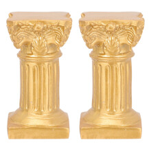 Golden Resin Roman Column Candle Holders 2 pcs
