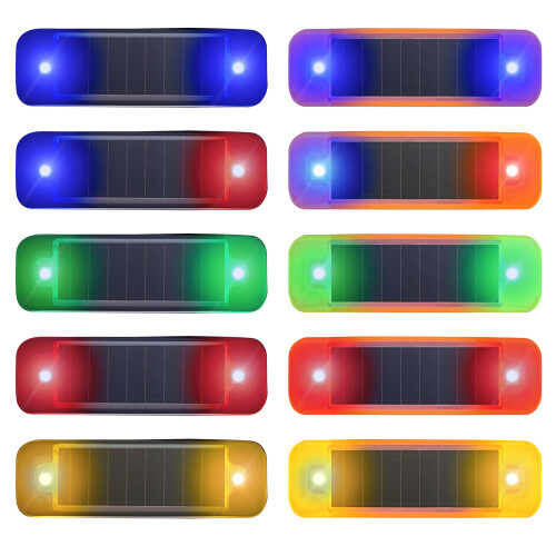 Solar Warning Light Auto Charging Night-Orange blue red light 1
