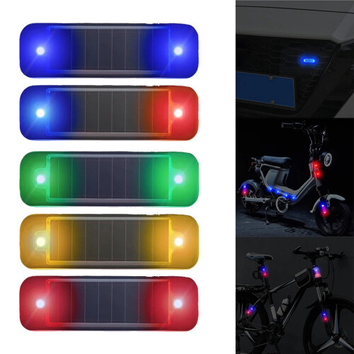 Solar Warning Light Auto Charging Night-Orange blue red light 2