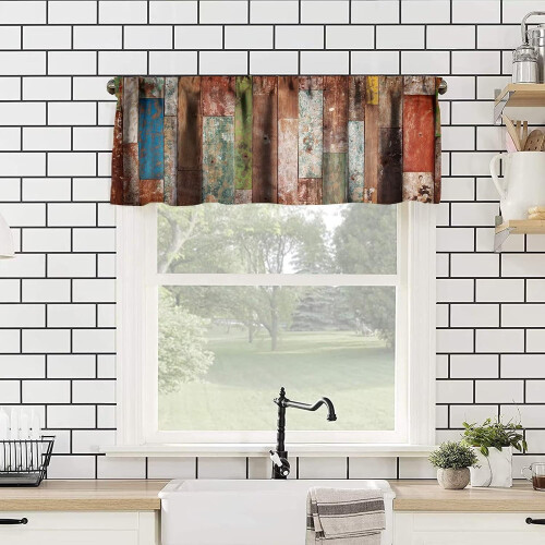 Landhaus-Gardine, 137 x 46 cm, Polyester, Stangendurchzug 1
