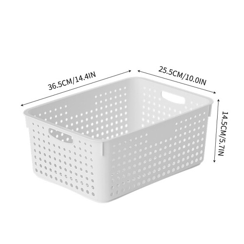 12-inch White Plastic Storage Basket, 1-Pack 2