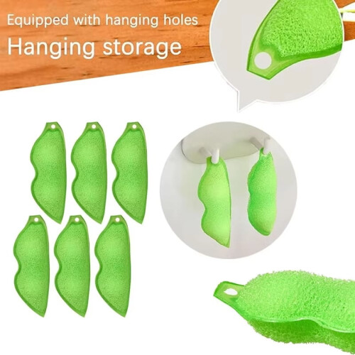 Bean-Shaped Bottle Cleaning Sponge 3 pcs 2