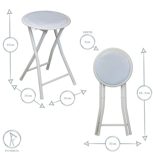 Padded Folding Stool - Grey 1