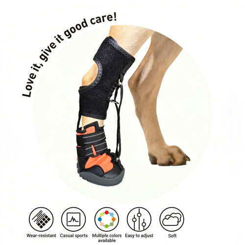 No Knuckling Boot Brace Dog Dragging Paws-M black pinks 1