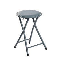Padded Folding Stool - Grey