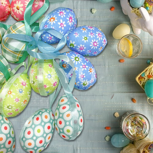 24-Pack Paintable Easter Hanging Eggs, Plastic, Multicolour 2