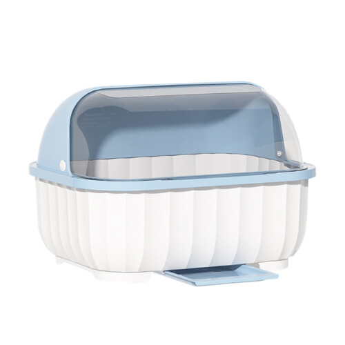 Kitchen Dishware Organizer with Adjustable Rack and Lid 1