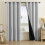Textured Light Filtering Curtain Panel Pair 63x52 Inch Black 5