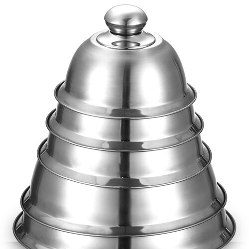 Edelstahl-BBQ-Grilldeckel mit ergonomischem Griff,-22CM 2