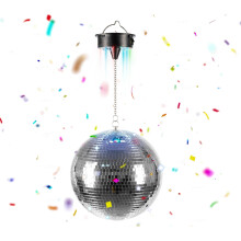 Palla da discoteca da 20 cm con motore e luci LED