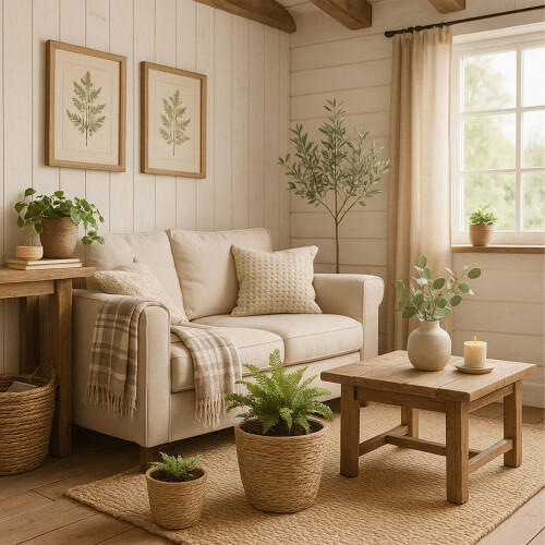 Set de 3 ghivece rotunde - Design rustic din stuf 1