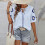 Women's work button-down shirt, long-sleeved V-neck-Navy Blue M 5