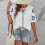 Women's work button-down shirt, long-sleeved V-neck-Navy Blue M 2