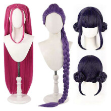 Demon Hunters Costume Rumi Wig Realistic Anime Cosplay Wig compatible Cosplay Convention Black Purple Zoey_Purple Rumi_Surprise Gift