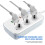 Multi-socket with USB, 3-socket socket with 5 USB sockets and 1 USB-C compatible desk with switch, 2 meter extension cord, adapter_Surprise Gift 3