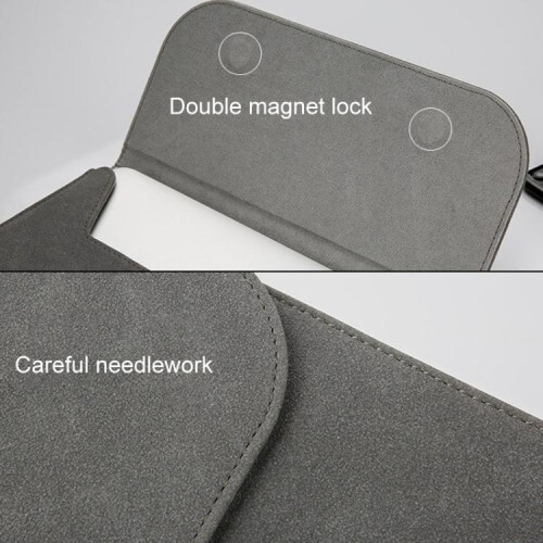 13,3"-Laptoptasche / Computertasche / MacBook-Tasche – Leder – Farbe: Grau – Überraschungsgeschenk 1