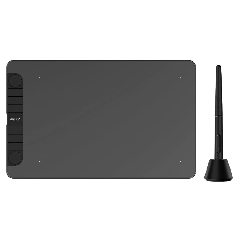 ‎Veikk Veikk Vk1060pro Drawing Tablet, 10 X 6 Inch Graphics Tablet With 2 Scroll Wheels, 6 Quick Buttons, Battery- Stylus Tilt For Android Win Mac Linux Os (