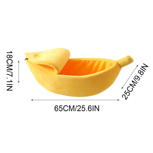 Banana-Shaped Pet Bed – Warm, Breathable & Soft, Large