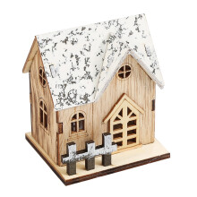 LED Wooden Christmas House Decoration