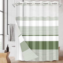 Sage Green Shower Curtain with Snap Liner 71x74 in