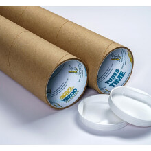 Verzendkokers van kraftpapier met stoppers, 7,6 cm x 2,5 cm x 46,7 cm (15 stuks)