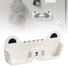 Porte-lunettes mural en forme de chat blanc