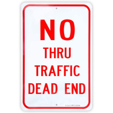 No Thru Traffic Sign 18x12in Reflective Aluminum