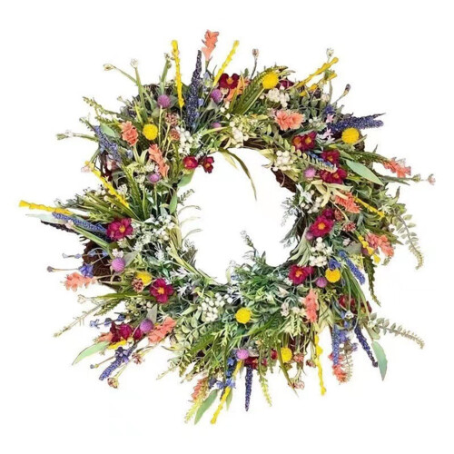 Plastic Spring Summer Wreath for Patio Door Decoration