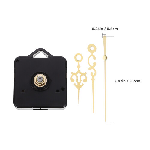 2Sets DIY Clock Mechanism Kit Battery Powered Plastic Clock Hands Gold 1