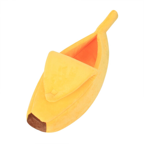 Banana-Shaped Pet Bed – Warm, Breathable & Soft, Large 1