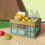 Collapsible Plastic Storage Crate with Handle, Stackable 5