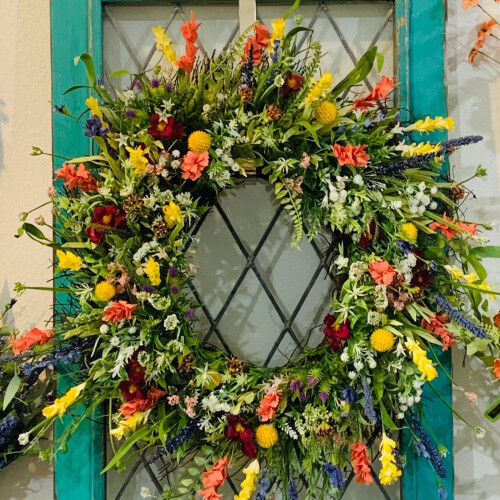 Texas Wildflower Wreath – Plastik Forårs-Sommerdør 1