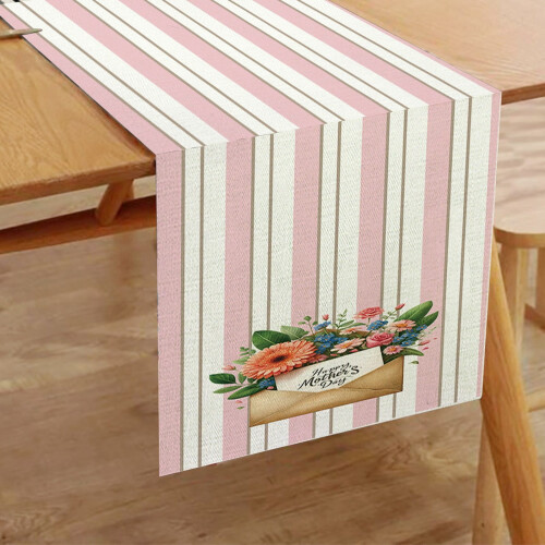 Floral Linen Table Runner 13 x 72 in