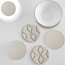 Round Silicone Placemat with Heat Insulation and Drainage,