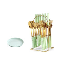 Stainless Steel Flatware Set Gilded 24-Piece