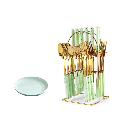 Stainless Steel Flatware Set Gilded 24-Piece