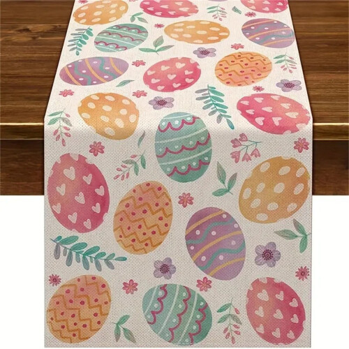 Easter Bunny & Egg Tablecloth – Polyester-Linen, 140x200cm