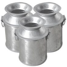 Pachet de 3 mini vaze din fier pentru casă de păpuși și micro-grădini