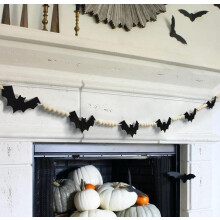 Γιρλάντα νυχτερίδας για το Halloween μαύρη 55 ιντσών για εσωτερική και εξωτερική