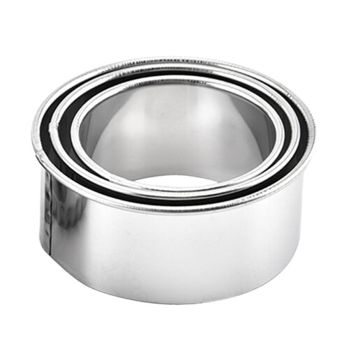 3-Piece Stainless Steel Round Cookie Cutters Set