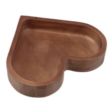Heart-Shaped Solid Wood Serving Platter, 16.8 x 15 cm