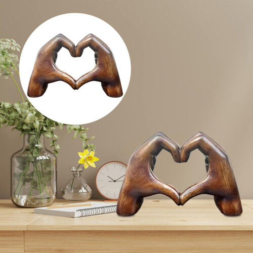Resin Heart Hand Sculpture Home Decor Statue