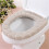 WC-Sitzauflage Beige Weich Dick Warm Dehnbar 1