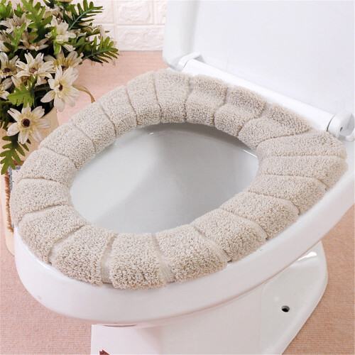 WC-Sitzauflage Beige Weich Dick Warm Dehnbar