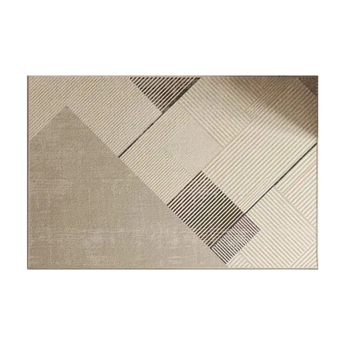 Beige Striped Polyester Carpet 60x40cm 1