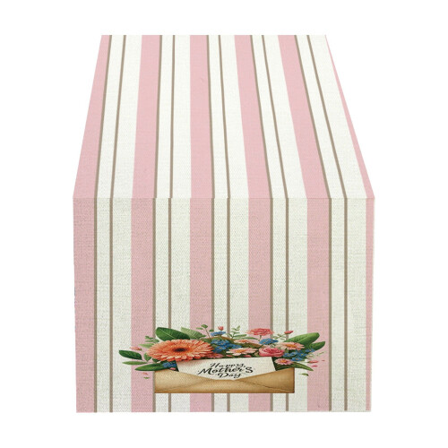 Floral Linen Table Runner 13 x 72 in 1