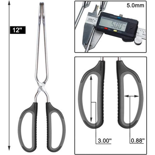 12-Zoll-Edelstahl-Scherenzange mit schwarzem Griff 2