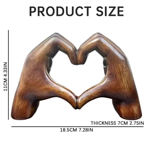 Resin Heart Hand Sculpture Home Decor Statue 1