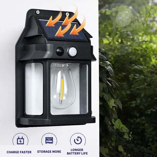 Solar Wall Light with Motion Sensor, IP65, 3-Side Glow 1
