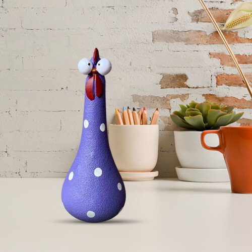 Διακόσμηση Κήπου με Ρητίνη Silly Chicken Μωβ1 Τεμάχιο 2
